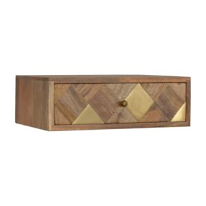 Wall Mounted Brass Inlay Bedside