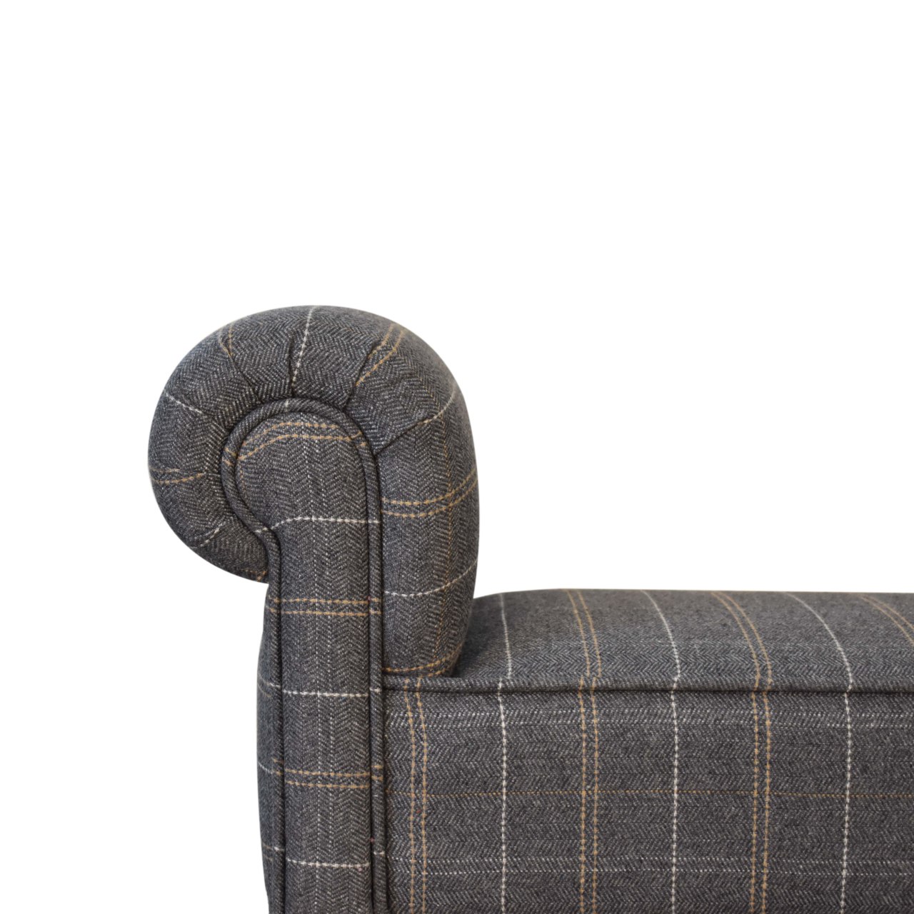 Pewter Tweed Turned Bedroom Bench - Image 4