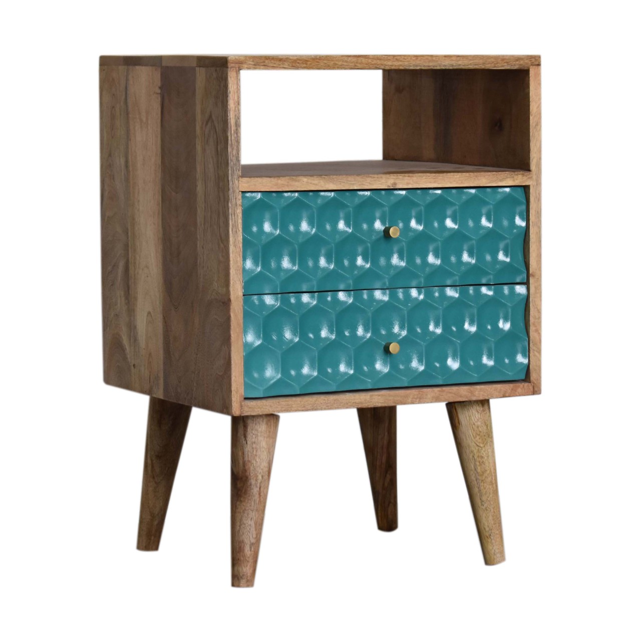 Honeycomb Teal Open Slot Bedside - Image 2