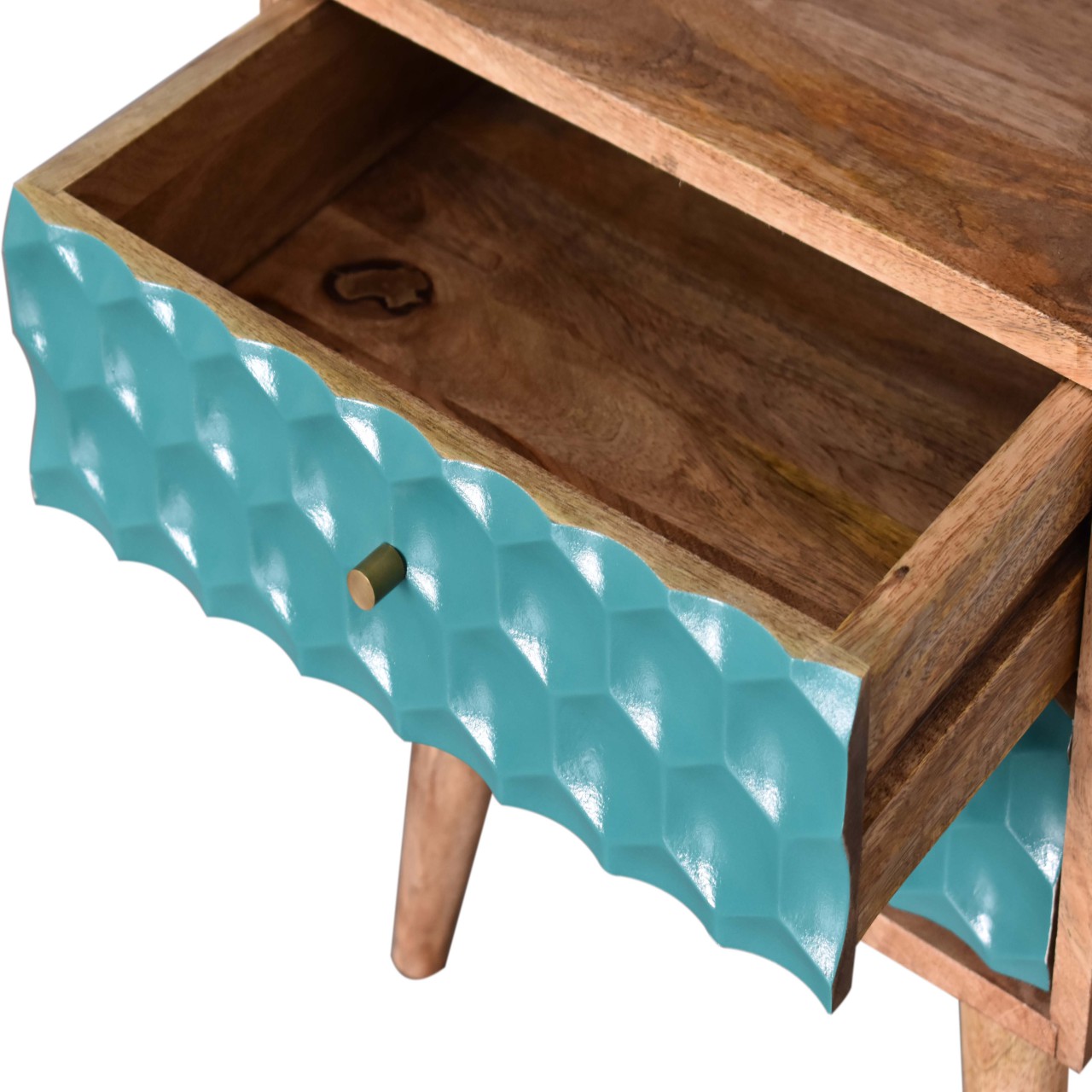 Honeycomb Teal Open Slot Bedside - Image 5