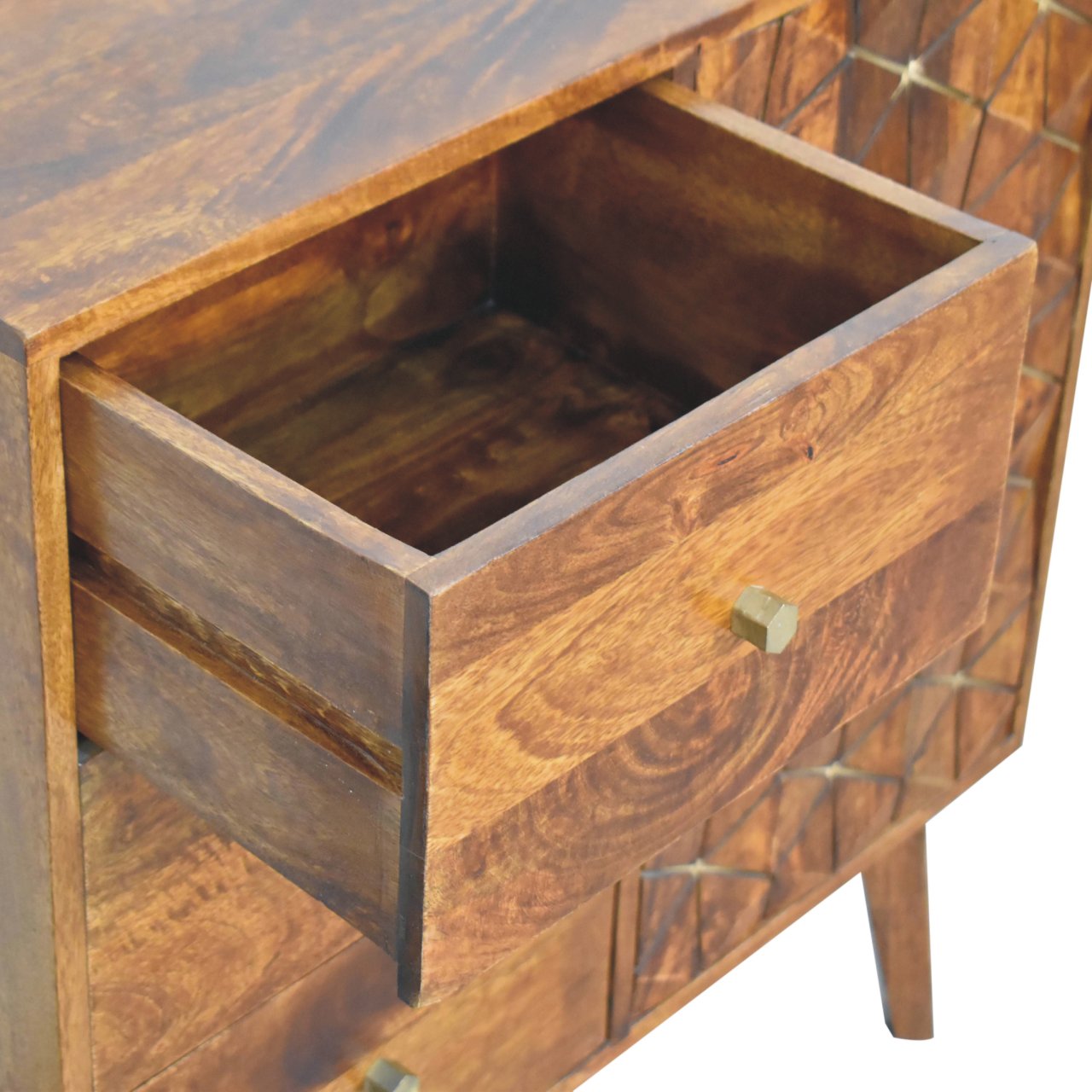Chestnut Cubed Brass Inlay Cabinet - Image 5