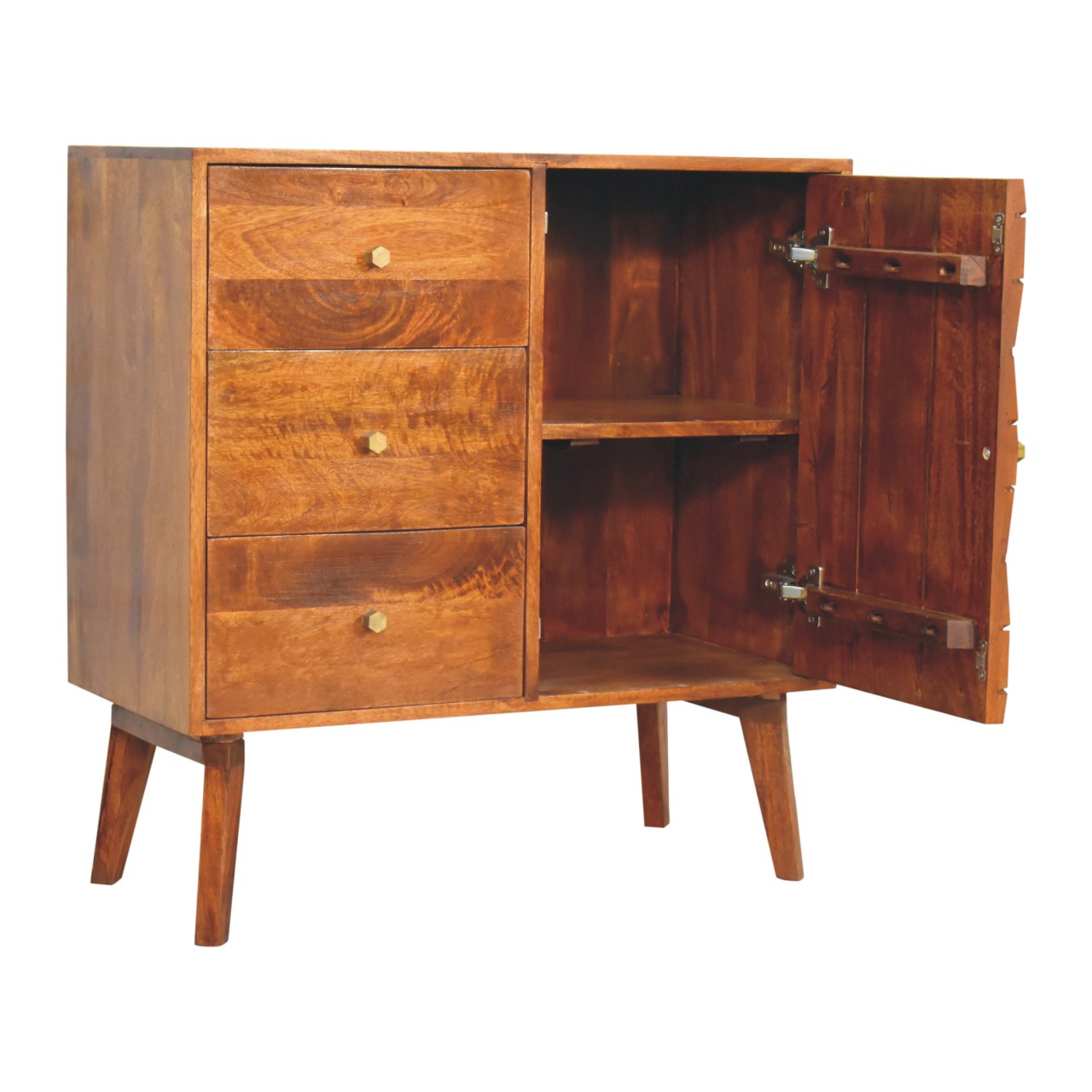 Chestnut Cubed Brass Inlay Cabinet - Image 6