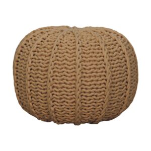 Brown Cable Pouffe