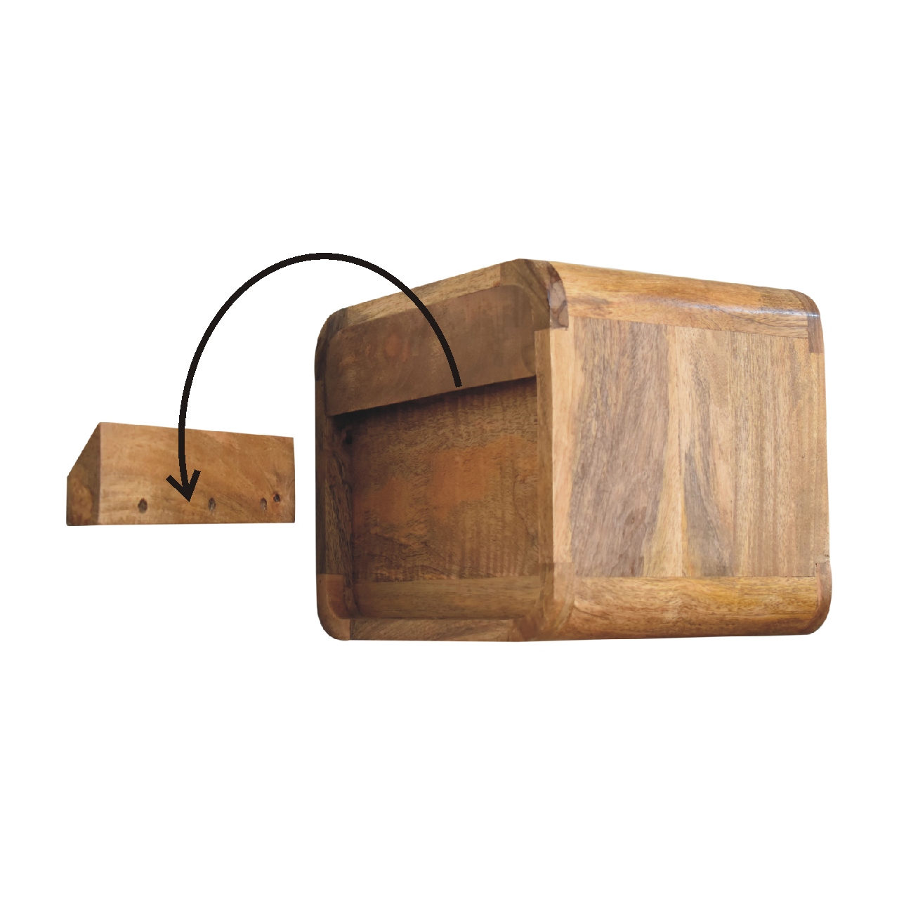 Mini Curve Oak-ish Floating Bedside - Image 9