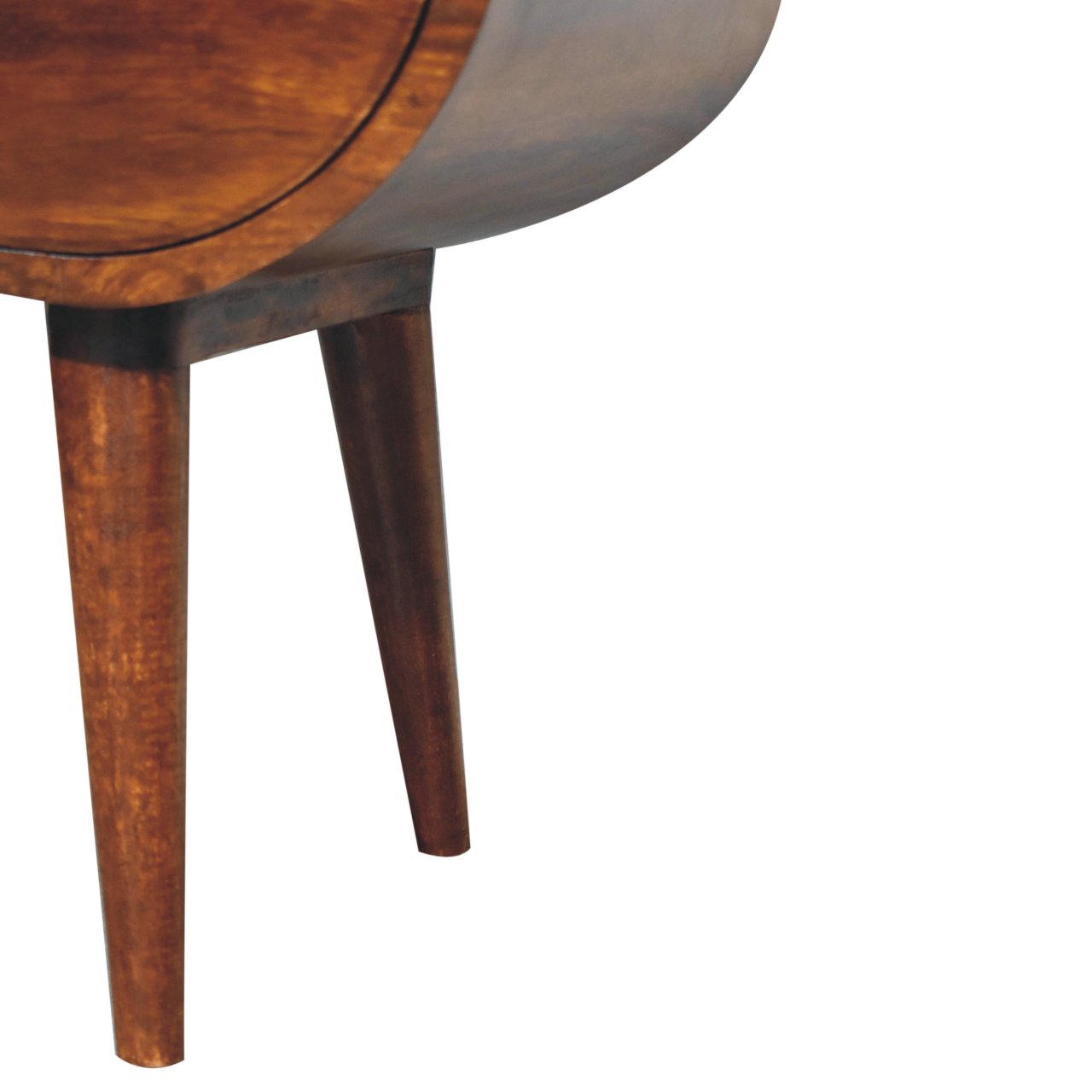 Large Chestnut Circular Open Bedside - Image 7