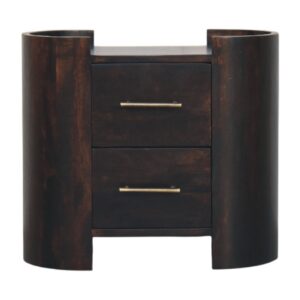 Velvet Mocha Curve Bedside