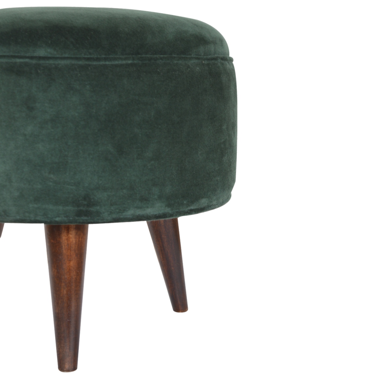 Emerald Green Velvet Nordic Stool - Image 7
